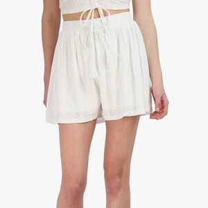 NWT BCBGeneration Women High Relaxed Straight Fit eyelet Drawstring Flowy Short